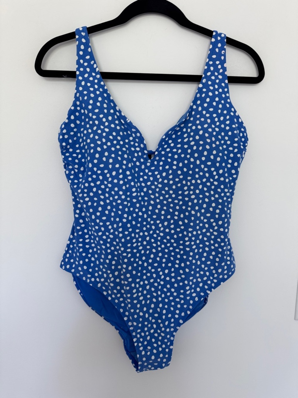 Nip Tuck Blue & White Polka Dot One-Piece Swimsuit - Size 10